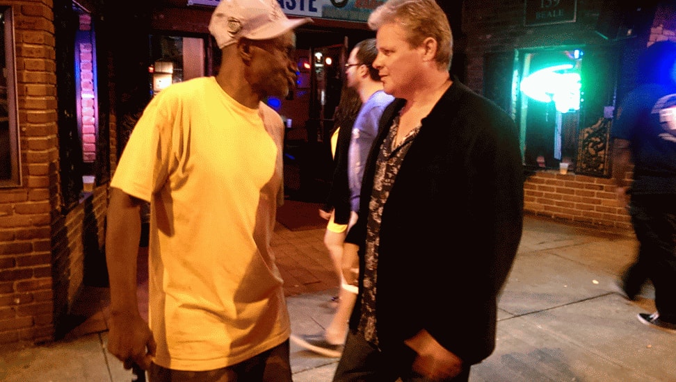Ken out on the town at night